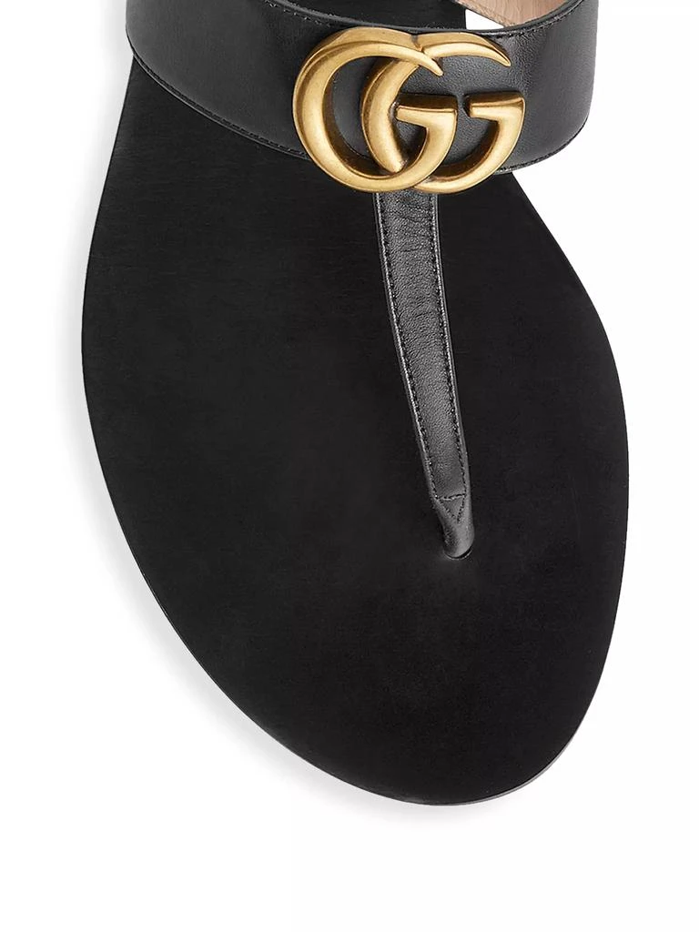 Gucci Marmont Leather Thong Sandals With Double G 3