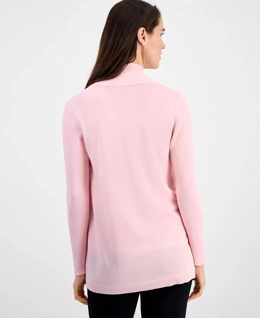 Anne Klein Women's Sonoma Rib-Trim Open-Front Cardigan 2