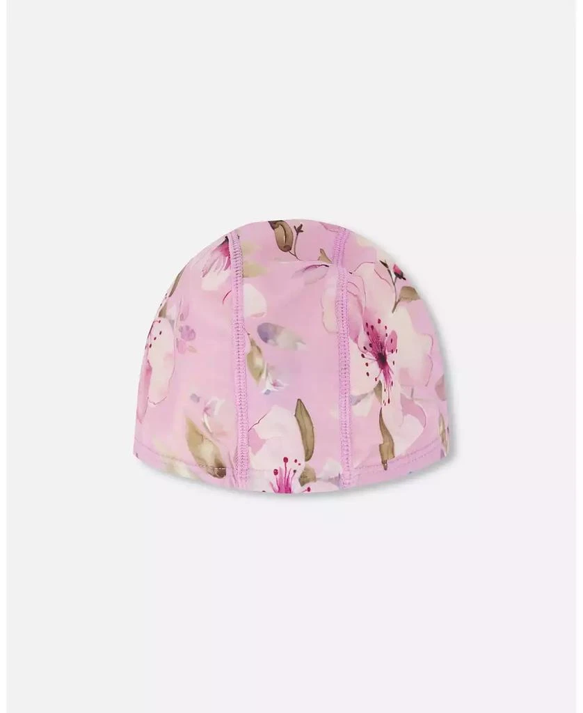 Deux par Deux Girl Swim Cap Flower Print - Toddler|Child