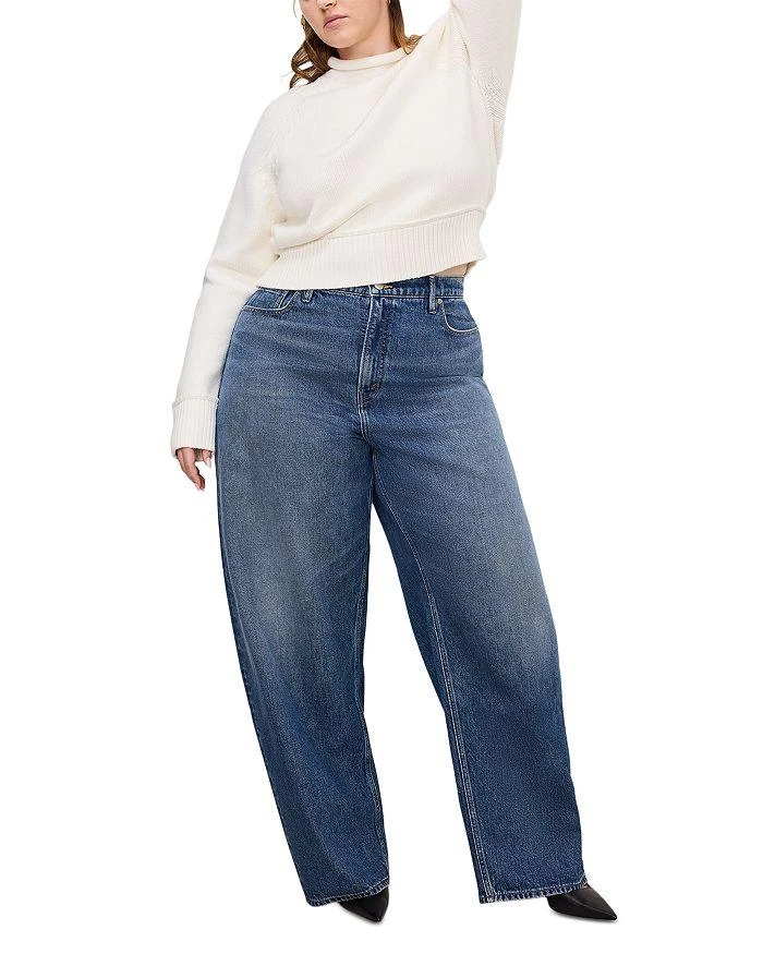 Good American High Rise Barrel Jeans in Indigo 740 8
