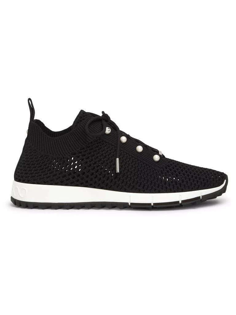 Jimmy Choo Veles Faux Pearl-Embellished Crocheted Sneakers 1
