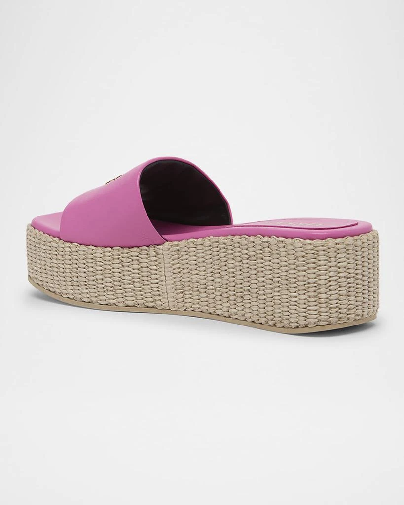 Versace Tag Platform Lambskin Leather Mules 4