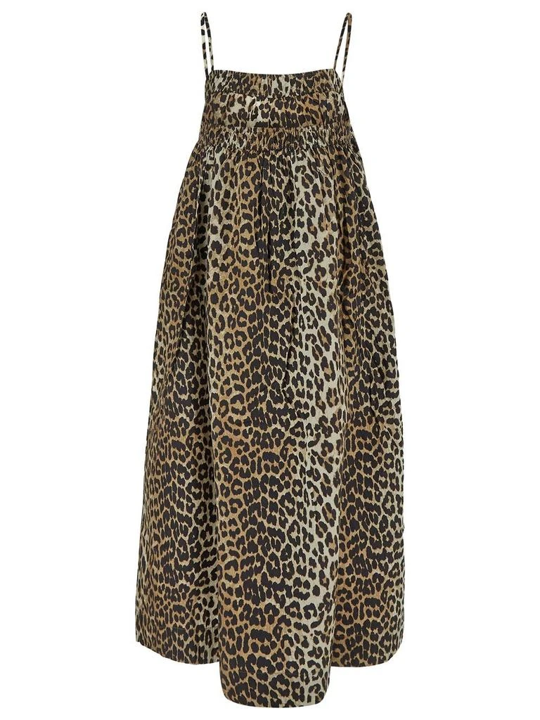 Ganni Leopard Midi Strap Dress 2