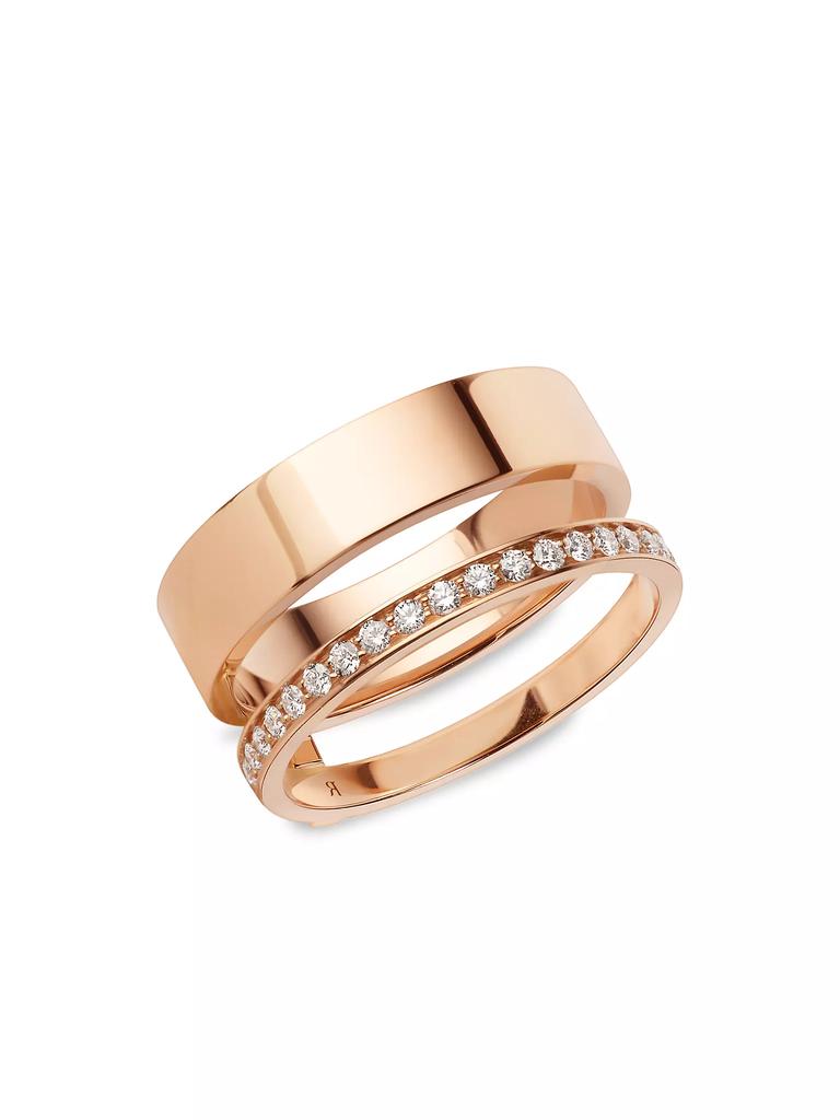 Repossi Berbère 18K Rose Gold & Pavé Diamond 2-Row Ring
