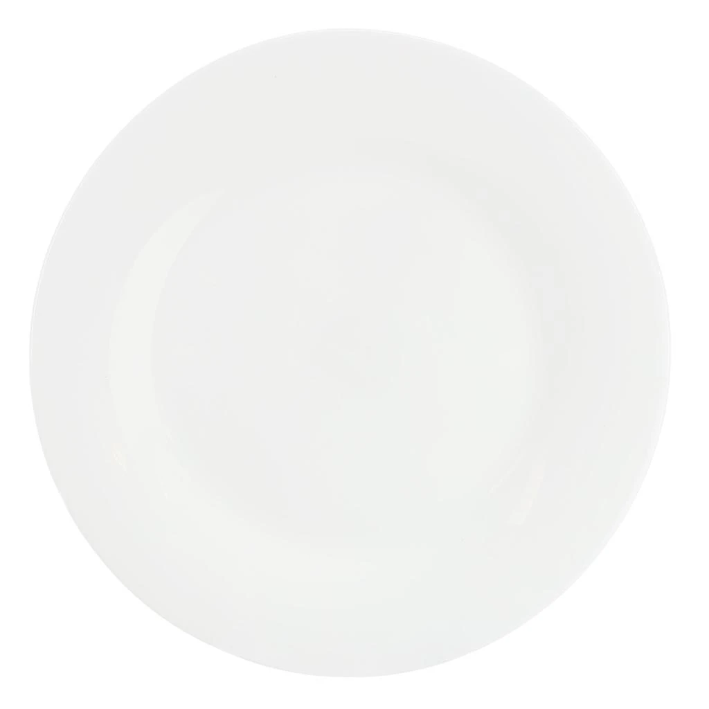 Gibson White Shadow 6 Piece 10 Inch Opal Glass Dinner Plate Set in White 2