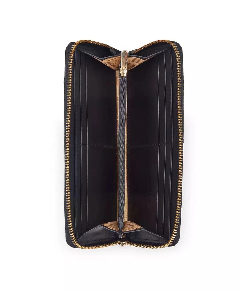 LODIS Women's Aria Accordian Zip Around Wallet with Studs 3