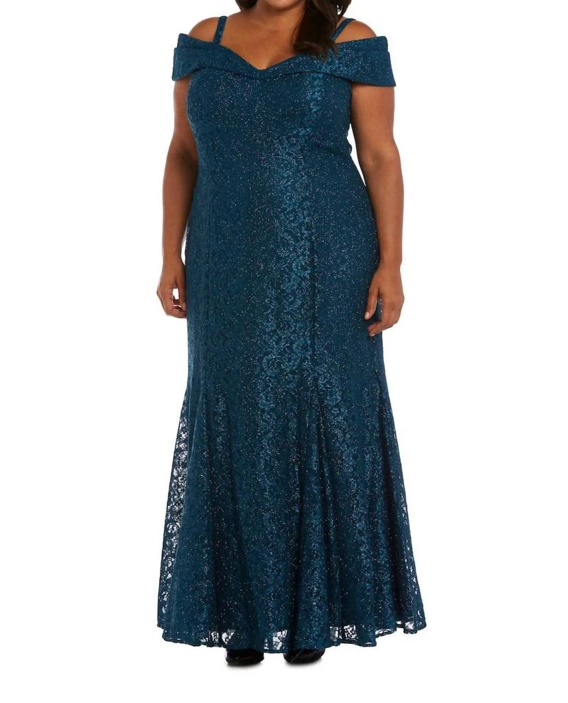 R&M Richards R&M Richards - Off The Shoulder Fishtail Evening Gown