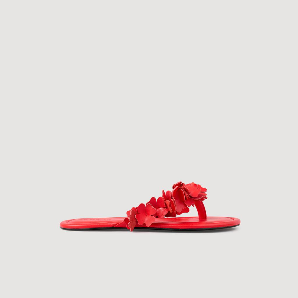 Sandro Floral leather sandals