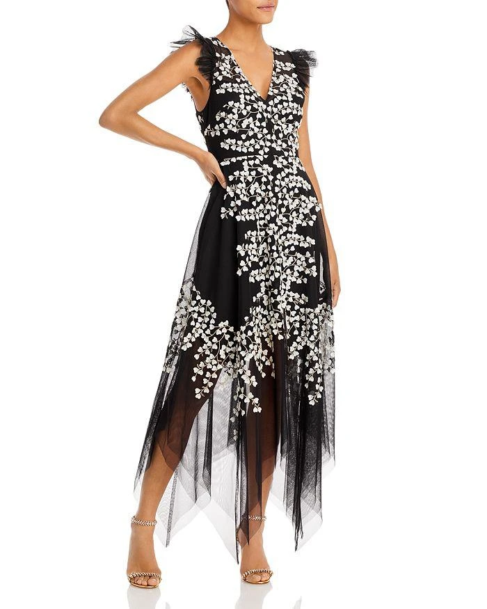 BCBG Embroidered Tulle Gown - Exclusive 1