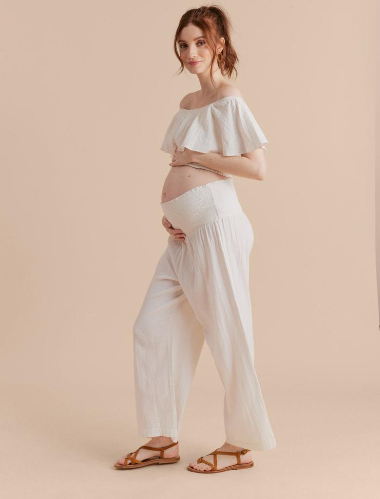 A Pea in the Pod Off The Shoulder Maternity Crop Top