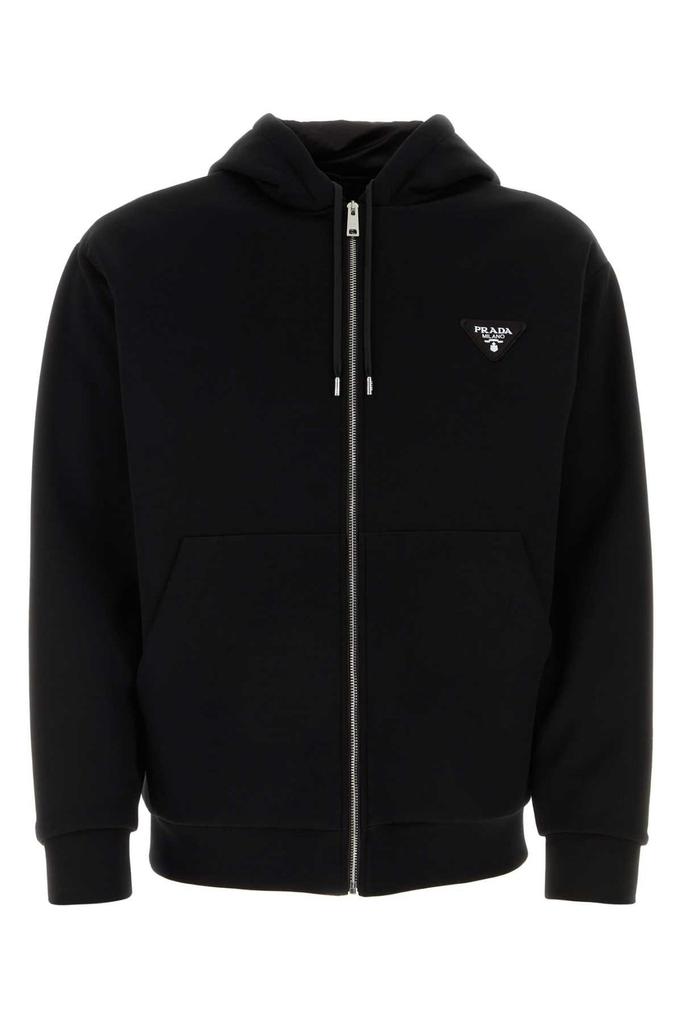 Prada Prada Logo-Appliqué Zip-Up Drawstring Hoodie - Hoodies - Free  Shipping - BeyondStyle
