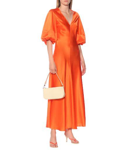 Lee Mathews Silk-satin midi dress
