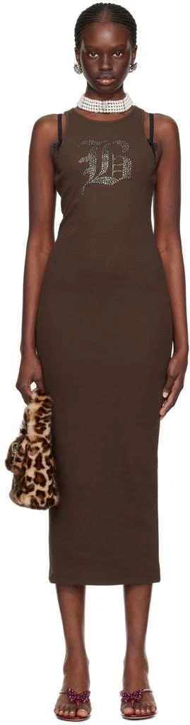 blumarine brown dress Blumarine Brown Ruffles Maxi Dress Blumarine
