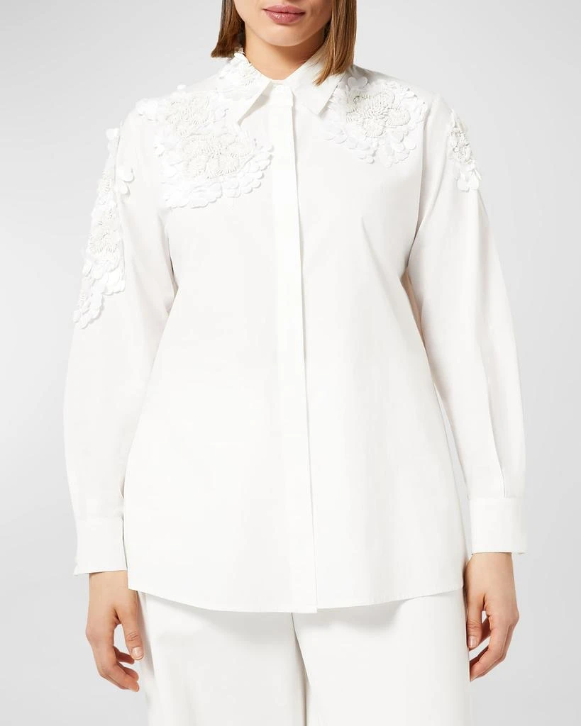 Marina Rinaldi Plus Size Fetta Beaded Floral Applique Blouse 2