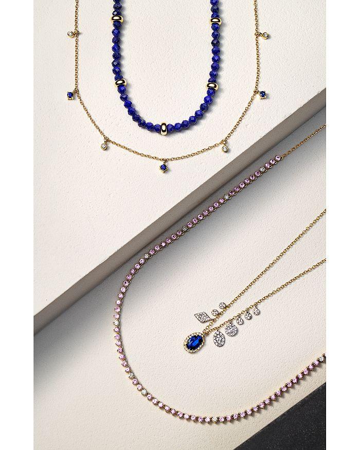 Meira T 14K White & Yellow Gold Blue Sapphire & Diamond Dangle Pendant Necklace, 18-20"