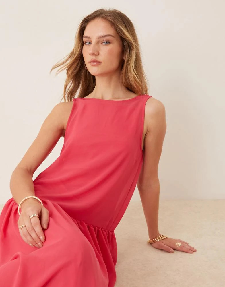Shop ASOS DESIGN drop waist chiffon maxi dress in bright pink on Sale at  BeyondStyle  Get 45% Off ASOS DESIGN drop waist chiffon maxi dress in  bright pink with Limited-Time Flash