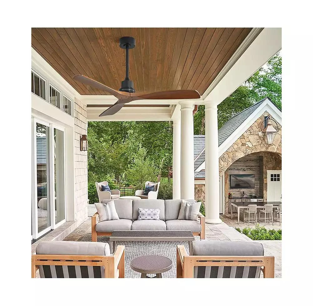 Sofucor 52-inch Modern Black 3-Blade Light Ceiling Fan with Remote Control and Supporting Mobile Device Connection 4