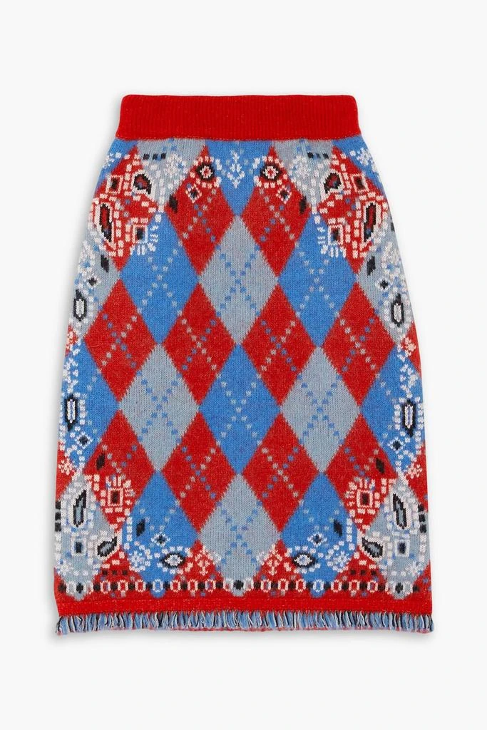 ALANUI Bandana fringed jacquard-knit mini skirt 1