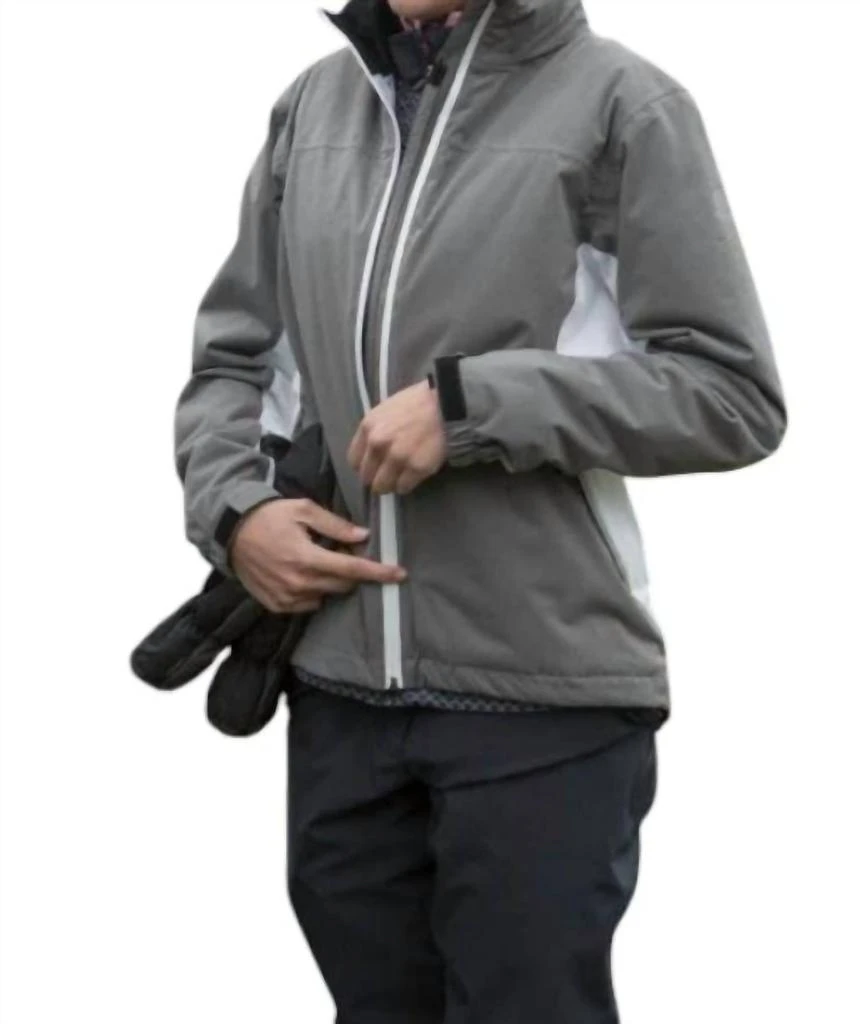 Abacus Sportswear US Women Swinley Rain Jacket In Grey Melange 2