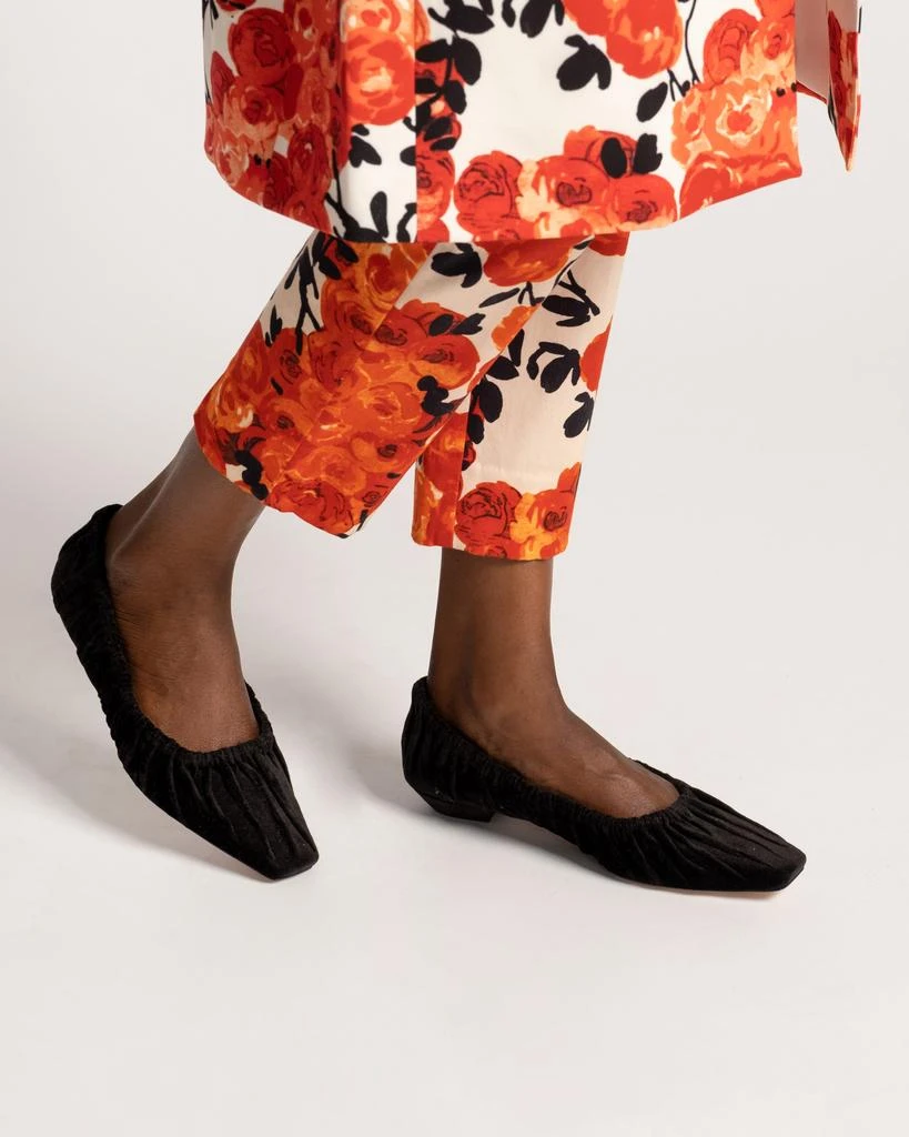 Frances Valentine Britta Ruched Flat Velvet Black 4