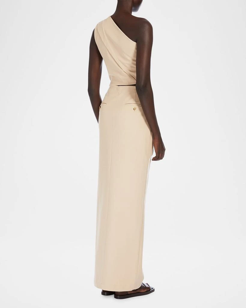 Max Mara Pleated One-Shoulder Cutout Maxi Dress 3