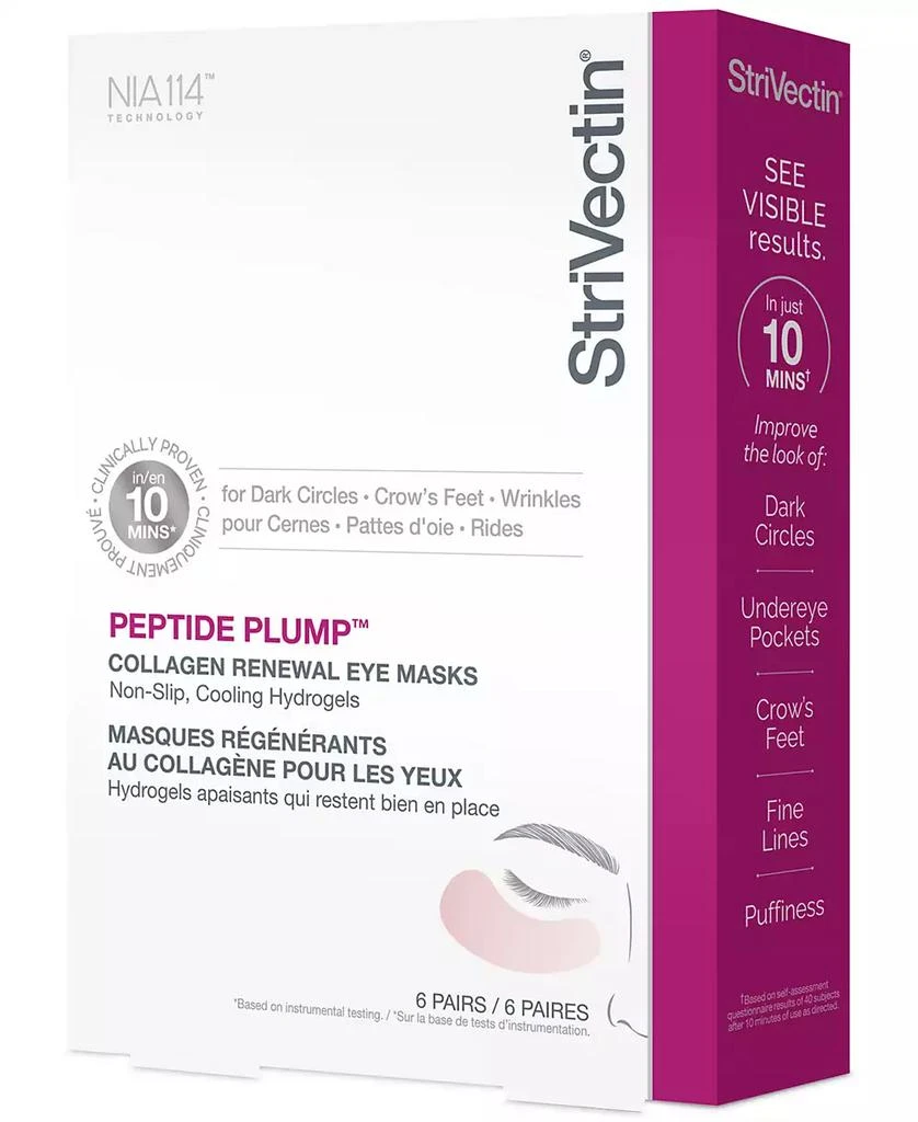 StriVectin Peptide Plump Collagen Renewal Eye Masks, 6 pairs 1