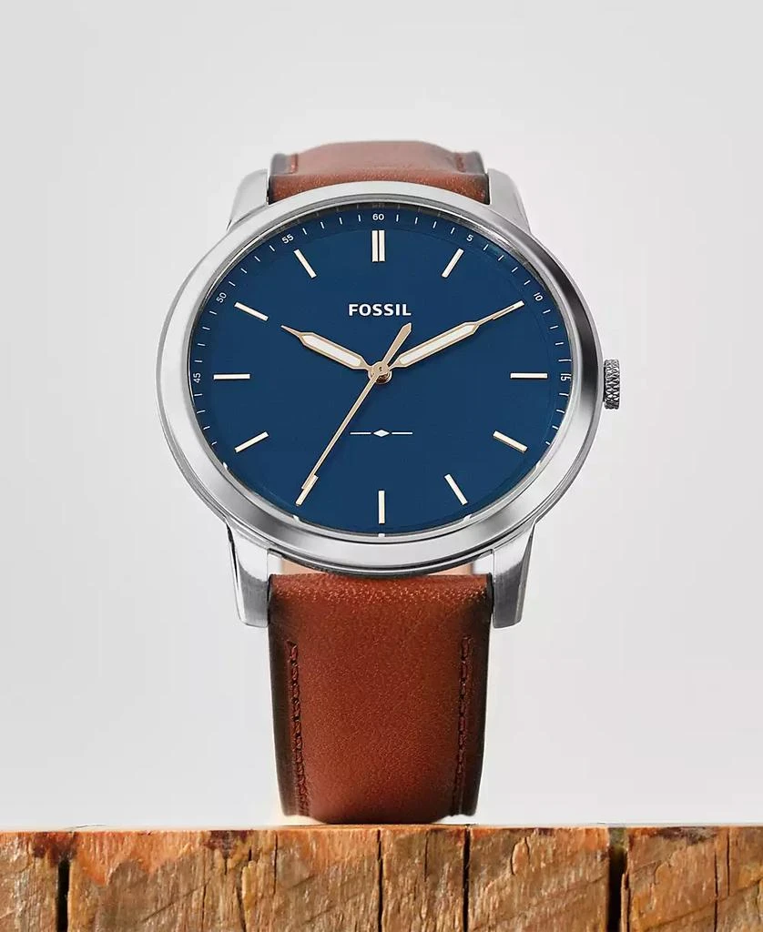 Fossil Men's The Minimalist Brown Leather Strap Watch 7