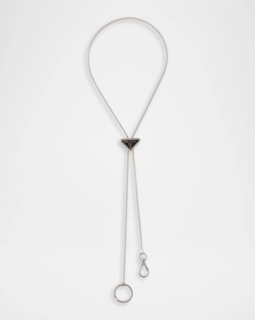 Prada Triangle Logo Bolo Keychain