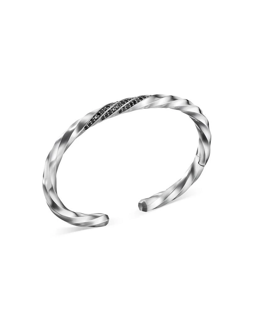 David Yurman Cable Edge Cuff Bracelet with Pavé Black Diamonds, 5.5mm 2