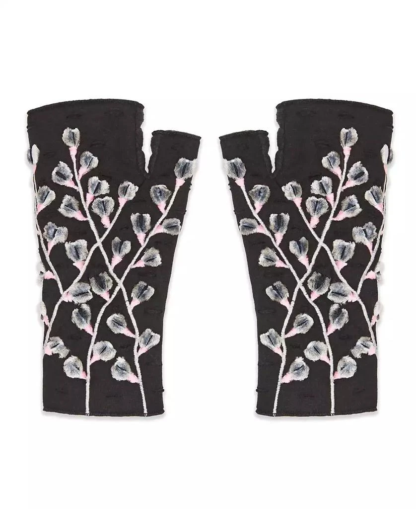 Feelgoodz Women s Artisan Crafted Fleece Lined Color Block Fingerless Gloves 1