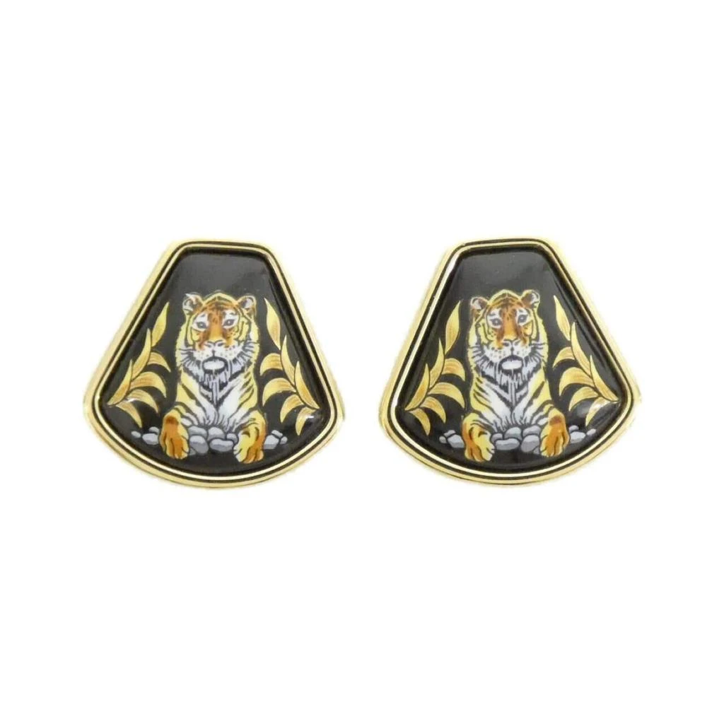 Hermes gold Palladium Clip Earrings (Pre-Owned)