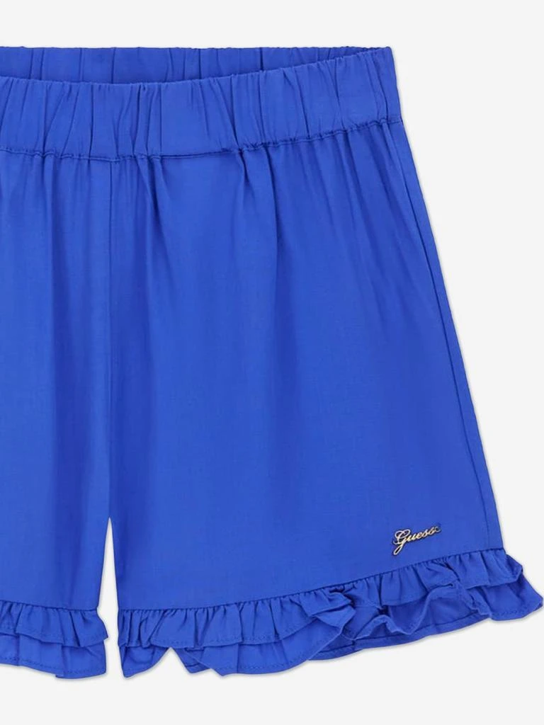 GUESS Guess Girls Poplin Logo Shorts in Blue 3