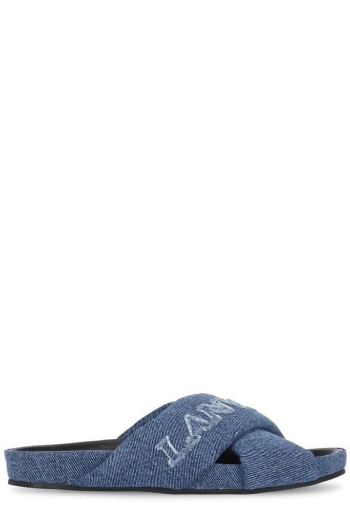 Lanvin Lanvin Crossover Open Toe Denim Slides 1