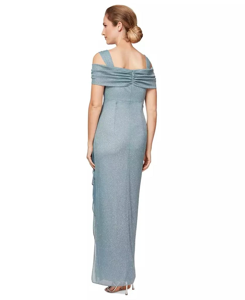 Alex Evenings Cold-Shoulder Draped Metallic Gown 2