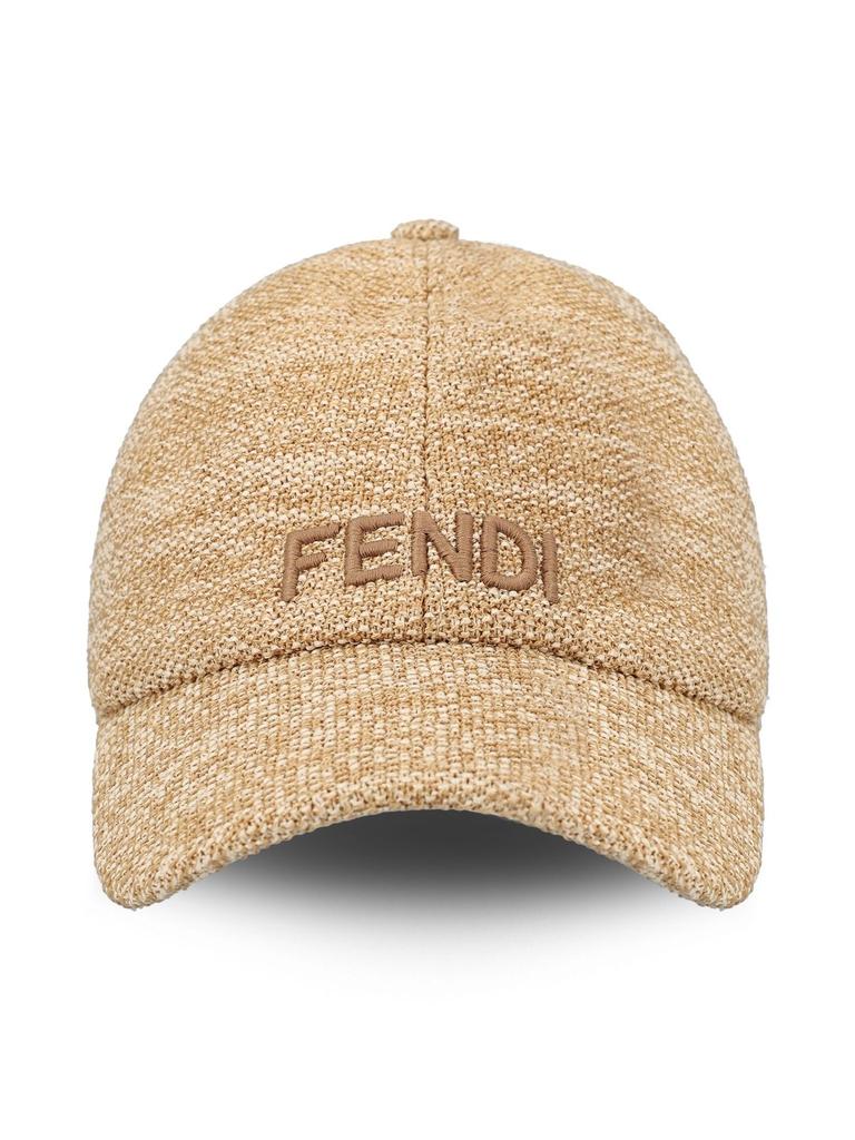 Shop Fendi Logo Embroidered Scarf-Detailed Baseball Cap on Sale at