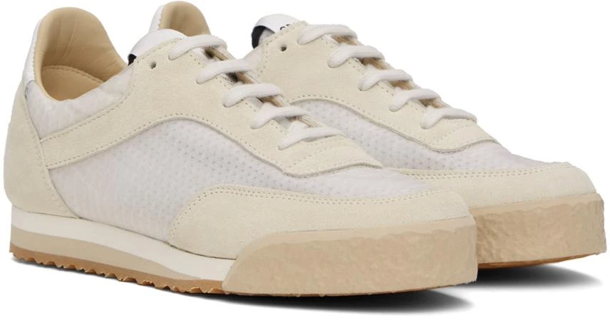 Spalwart White & Beige Pitch Low Sneakers 4