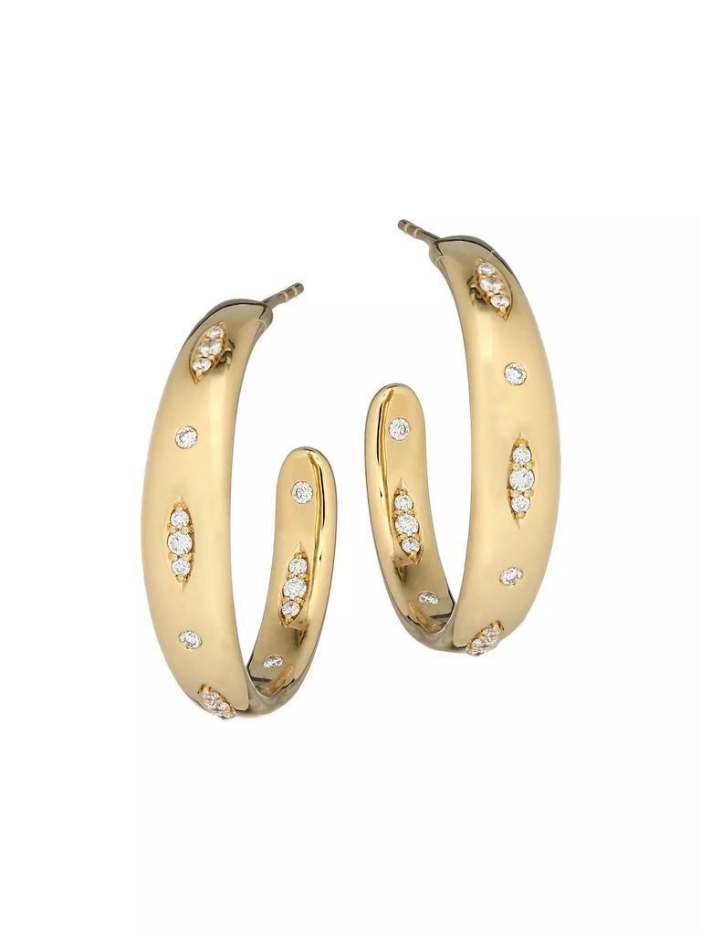 Tamara Comolli Gypsy 18K Yellow Gold & Diamond Pavé Large Hoop Earrings