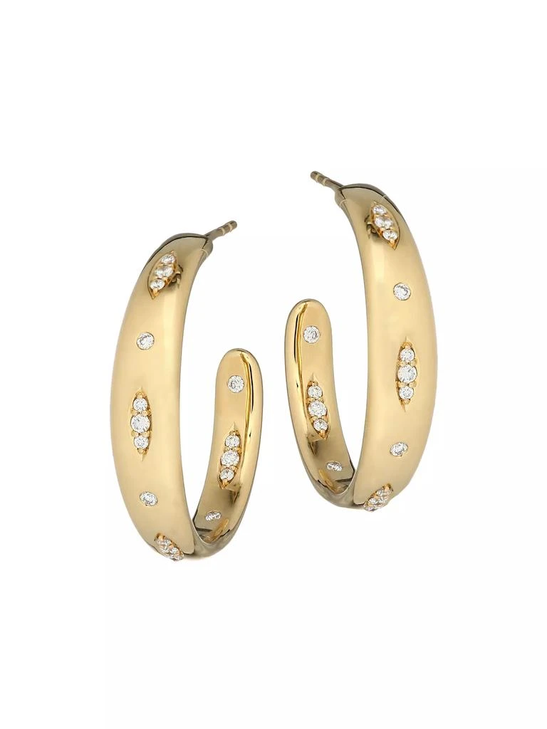 Tamara Comolli Gypsy 18K Yellow Gold & Diamond Pavé Large Hoop Earrings 1