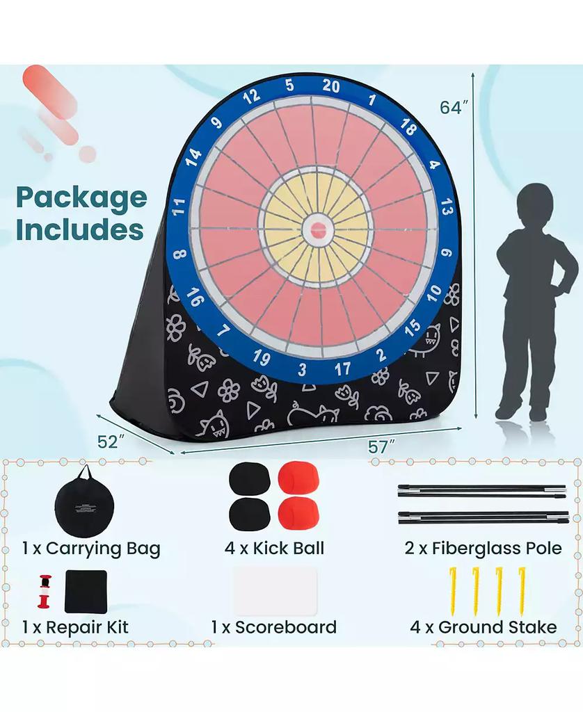 GOUUN Large Dart Board for Kids with 4 Kick Balls