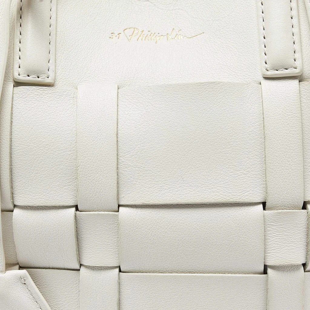 3.1 Phillip Lim 3.1 Phillip Lim Off White Woven Leather Mini Odita Lattice Bucket Bag 5