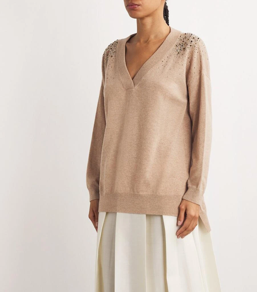 William Sharp Cashmere Crystal-Embellished Aria Sweater 3