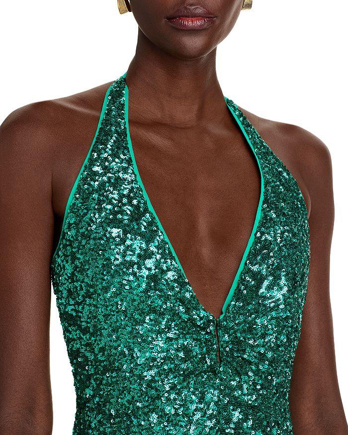 Chiara Boni Ryushi Sequined Halter Gown
