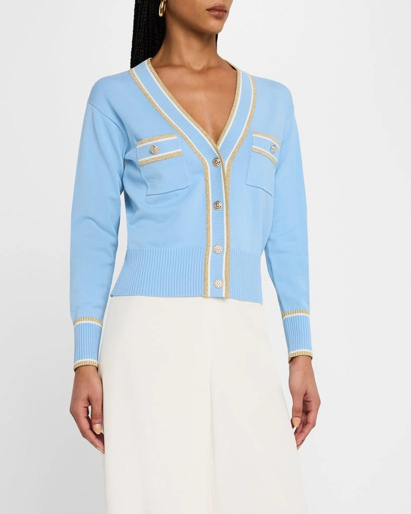 Tahari The Kiva Shimmer-Trim Knit Cardigan 4