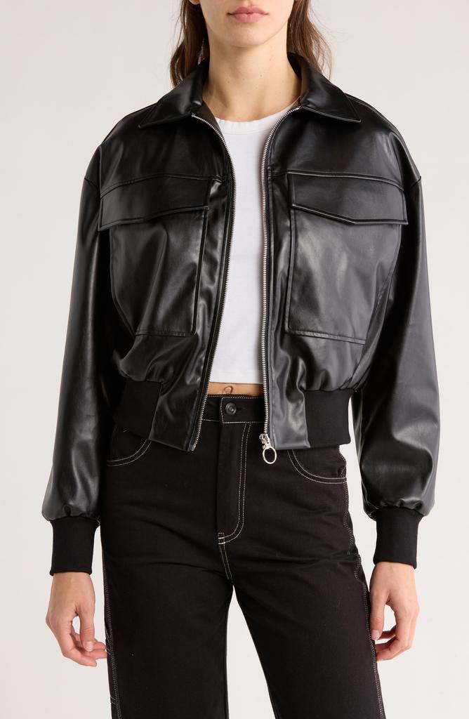 Elodie Zip Faux Leather Jacket