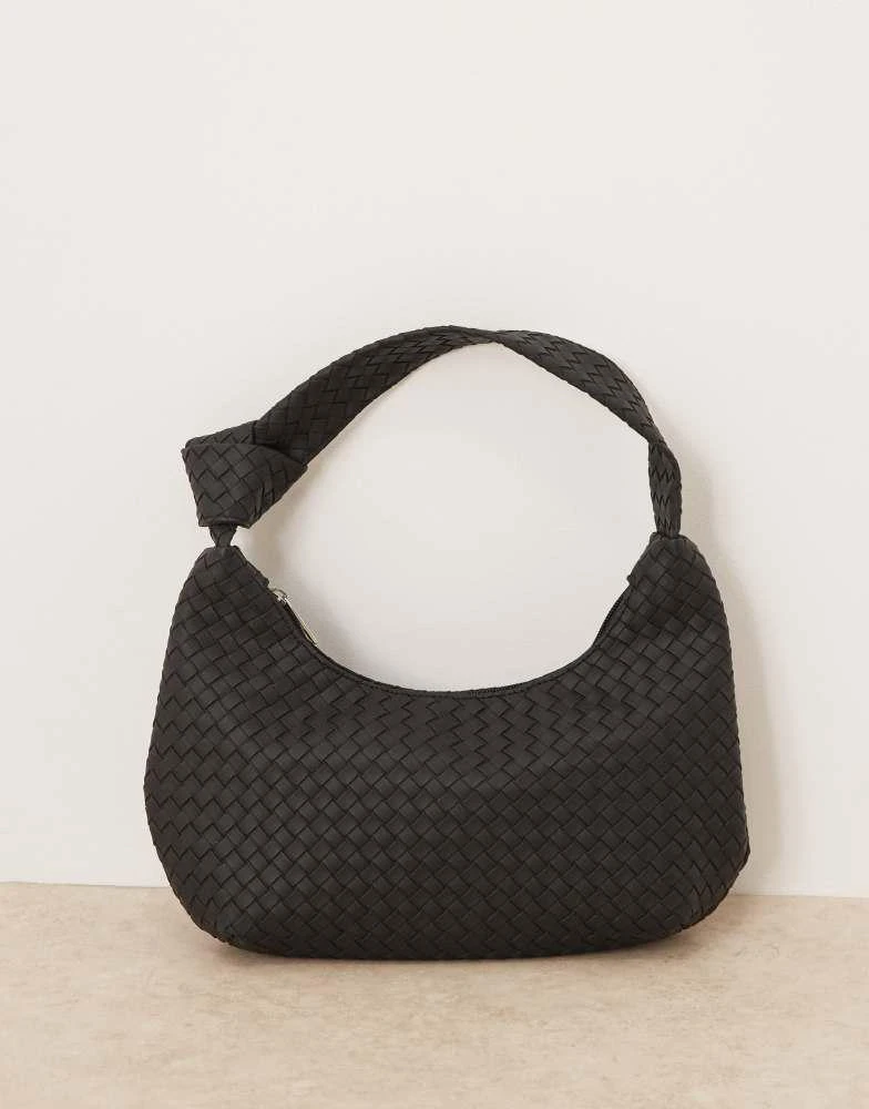 Glamorous Glamorous woven shoulder bag in black 4