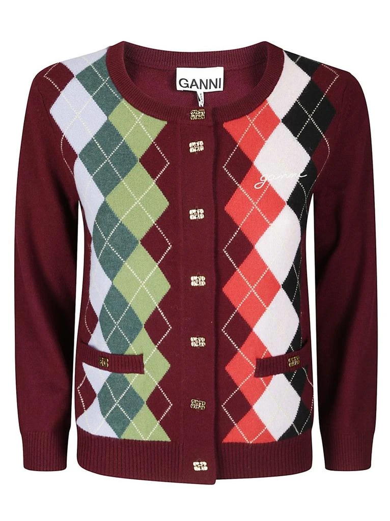 Ganni Argyle Pattern Cardigan