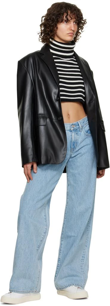 The Frankie Shop Black Olympia Faux-Leather Blazer 4