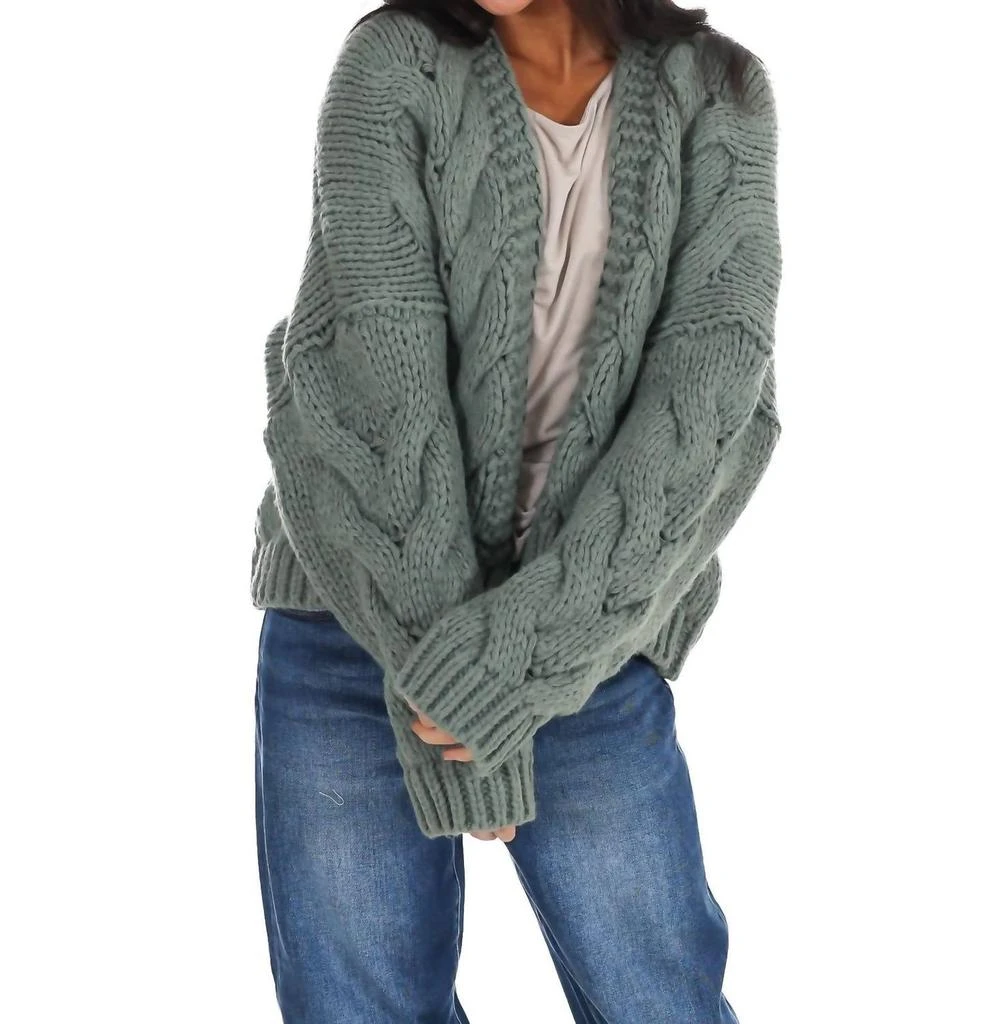 Dreamers Dreamers - Chunky Cable Knit Open Cardigan 4