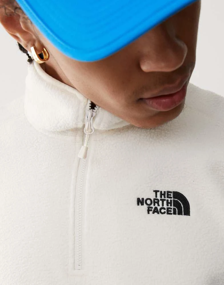 The North Face The North Face Shispare 1/4 zip logo fleece in off white exclusive to ASOS 3