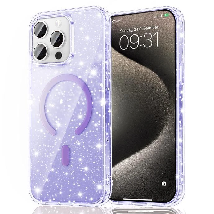 ENTRONIX Entronix [Magnetic] Case Compatible with iPhone 15 Pro - [Hard Back] Glitter Color 7